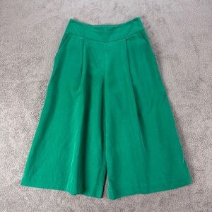 Club Monaco Green Wide-Leg Culottes Size
